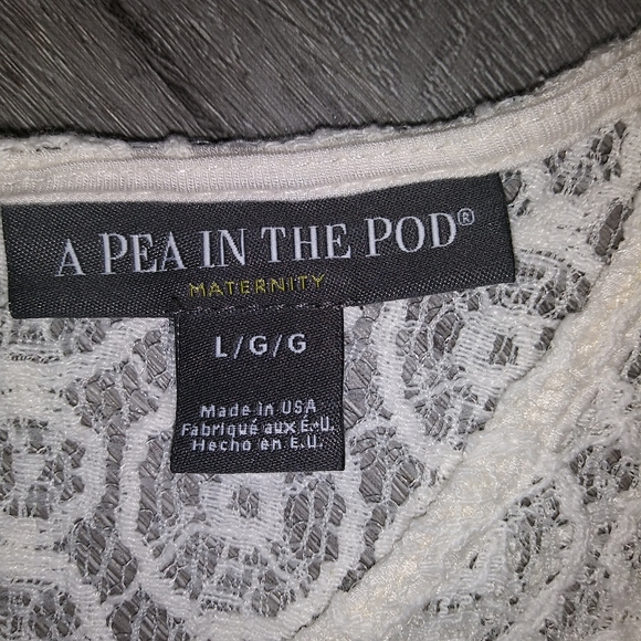 Pea in the Pod Cream Lace Maternity Top Sz L - Picture 3 of 3